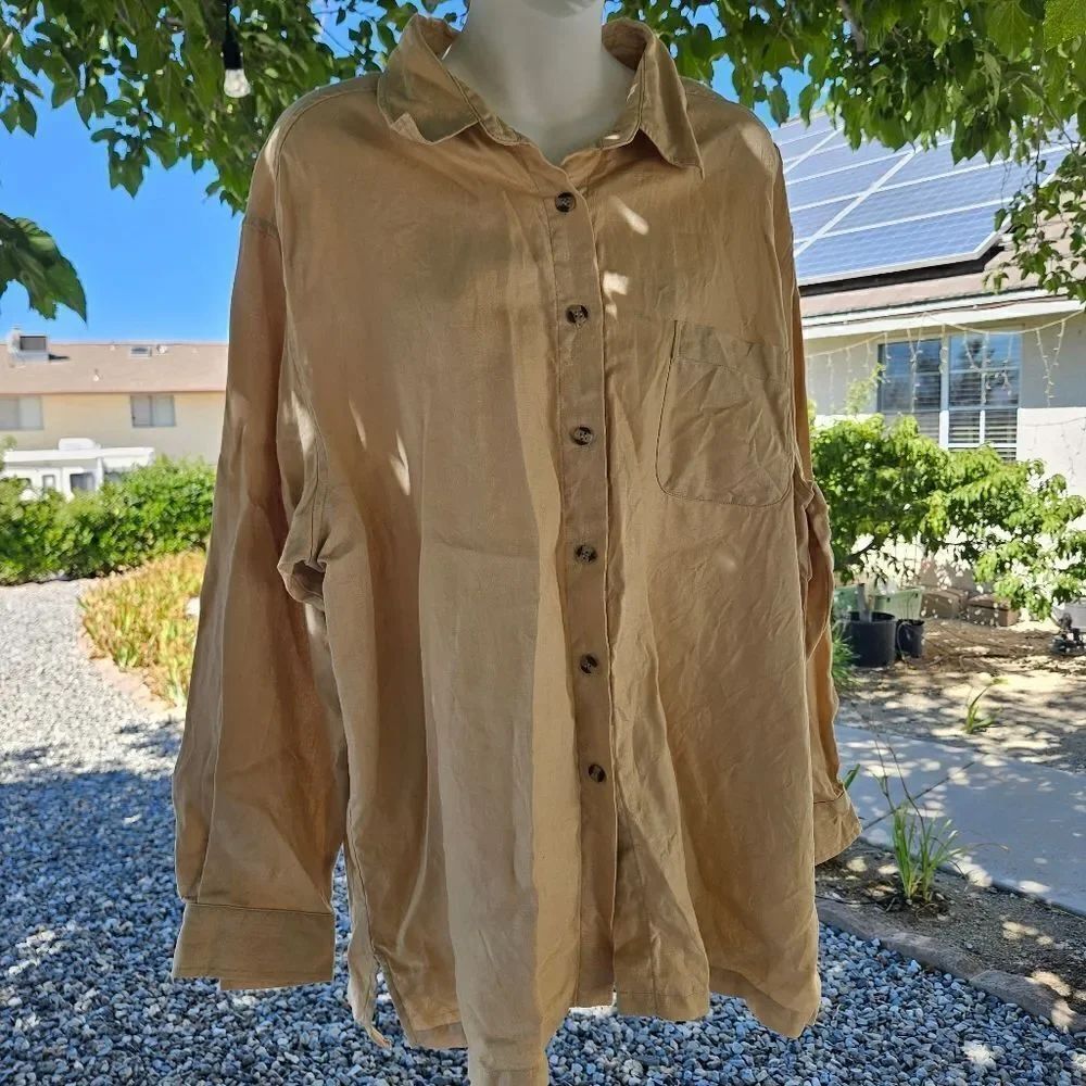 Bridge water studio long sleeve button down shirt for women